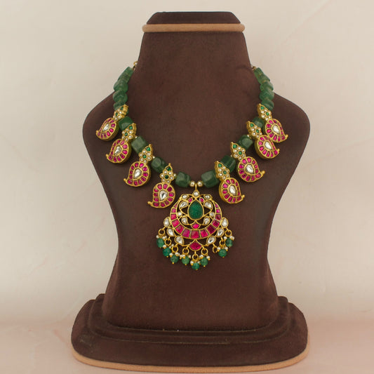 Jadau Kundan Beads Mango Necklace