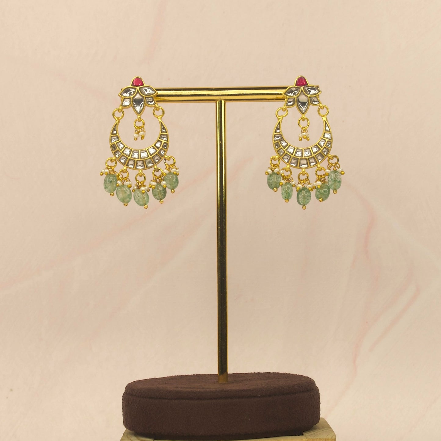 Ethnic Jadau Kundan Chandbali Earrings