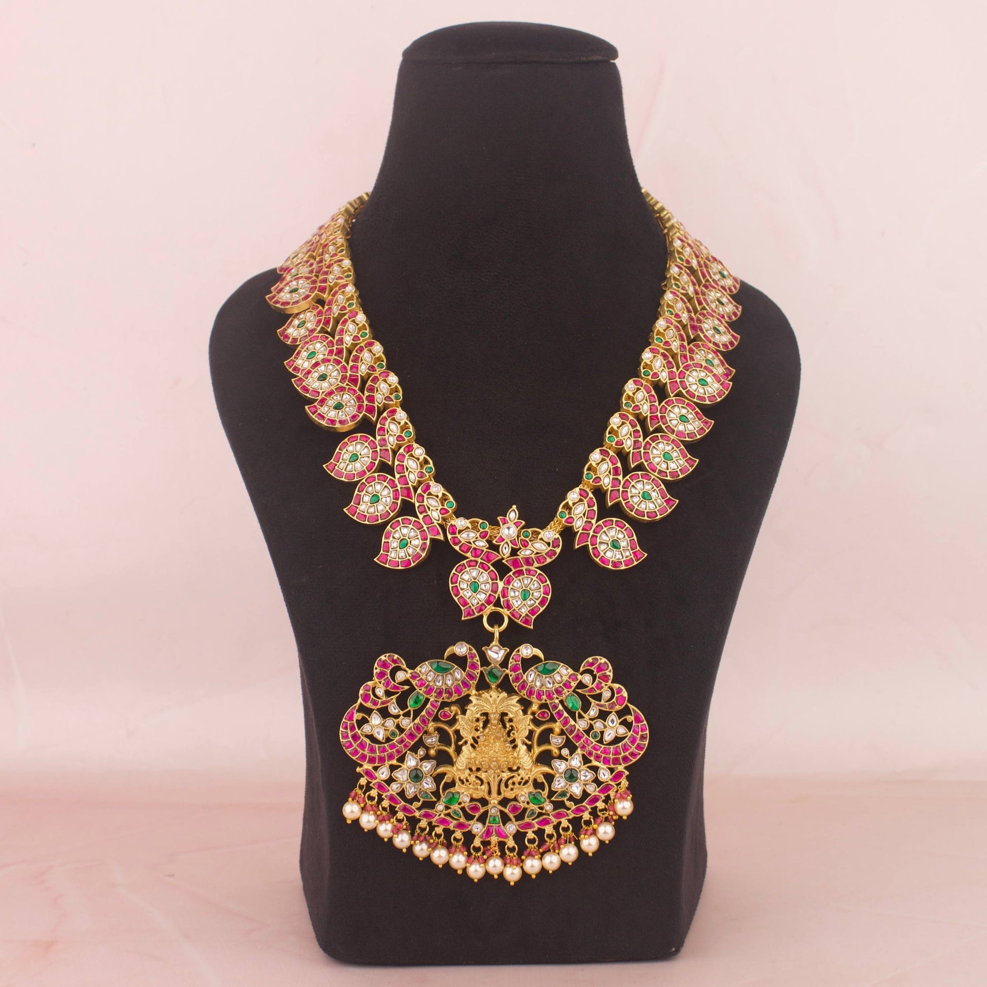 Traditional Divine Laxmi Devi Jadau Kundan Mango Haram