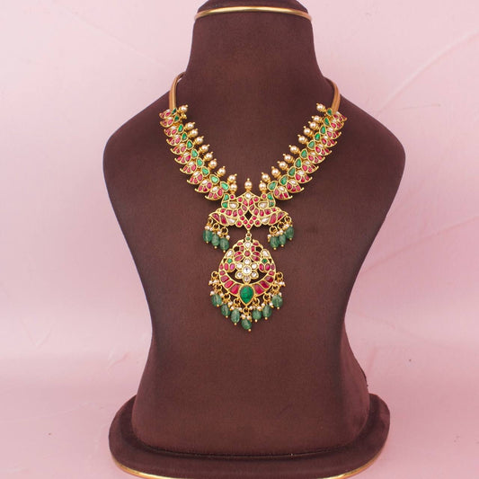 Heritage Gold Style Jadau Kundan Nantad Chain Necklace