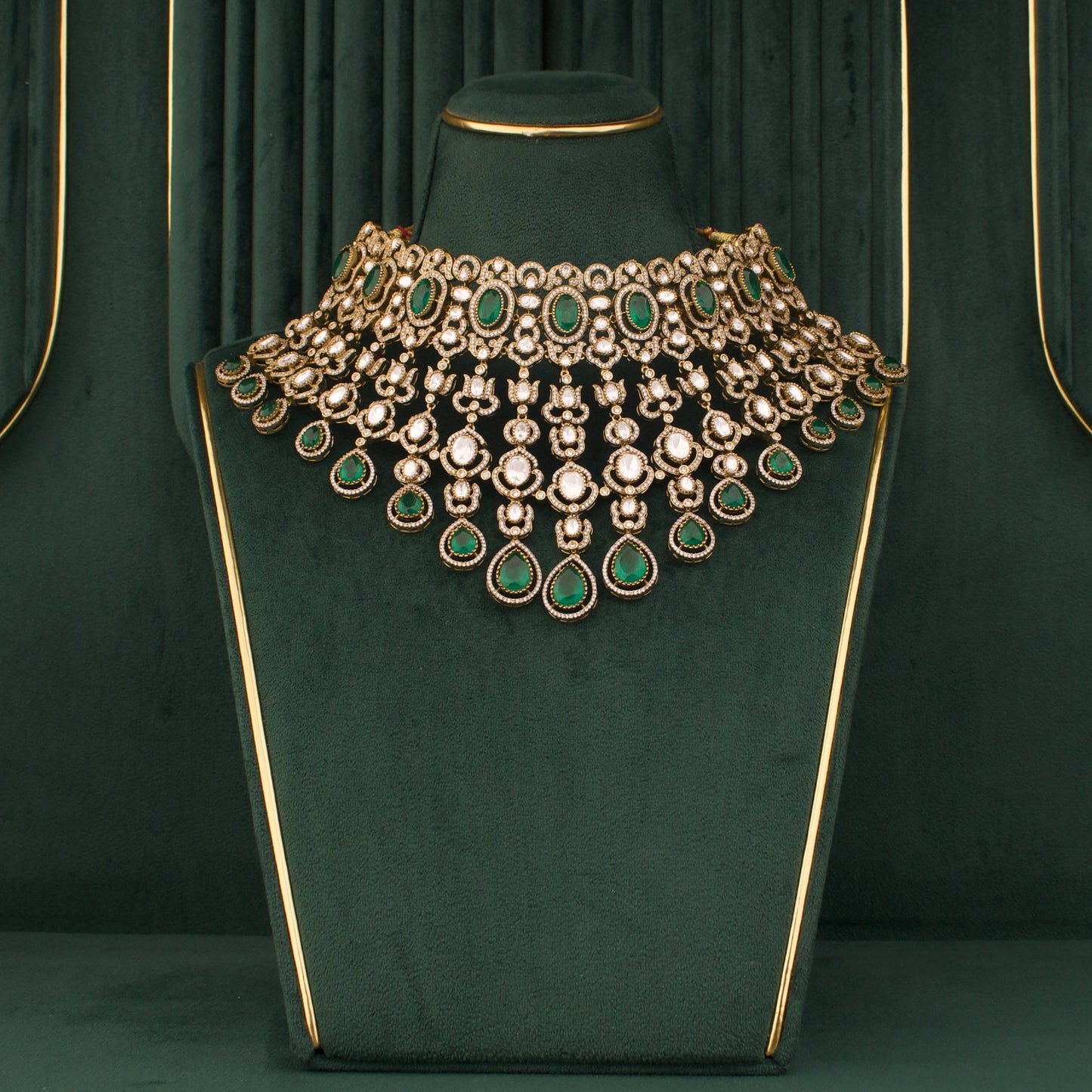 Luxury Royal Victorian Bridal Choker And Earring Set