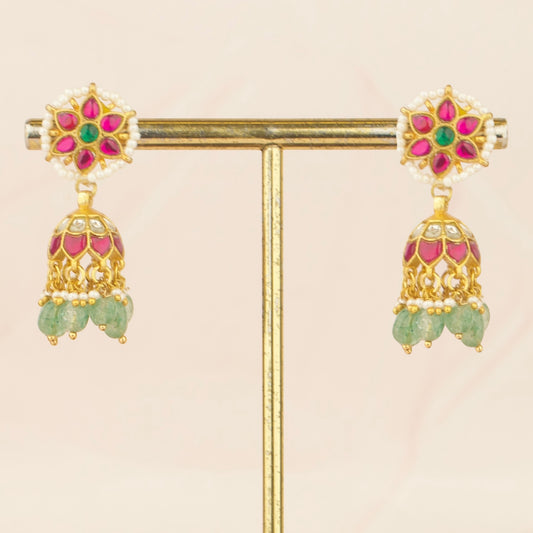 Elegant Jadau Kundan Jhumki Earrings