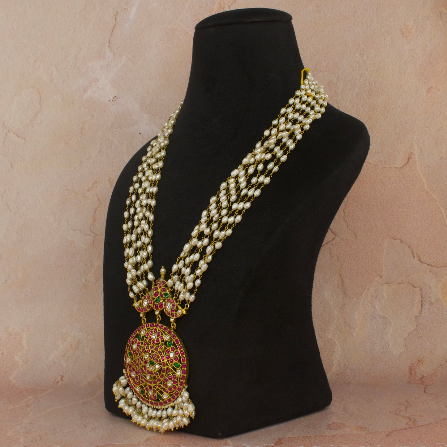 Royal Jadau Kundan Pearls Mala - DULHAN JEWELS