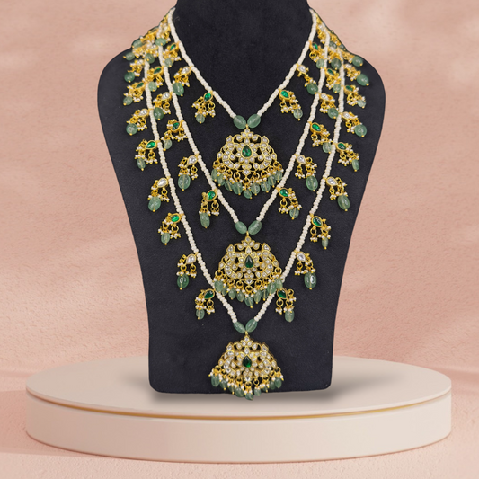 Jadau Multi-Layered Necklace - Timeless Elegance in Traditional Craftsmanship this product comes under jadau kundan collecion