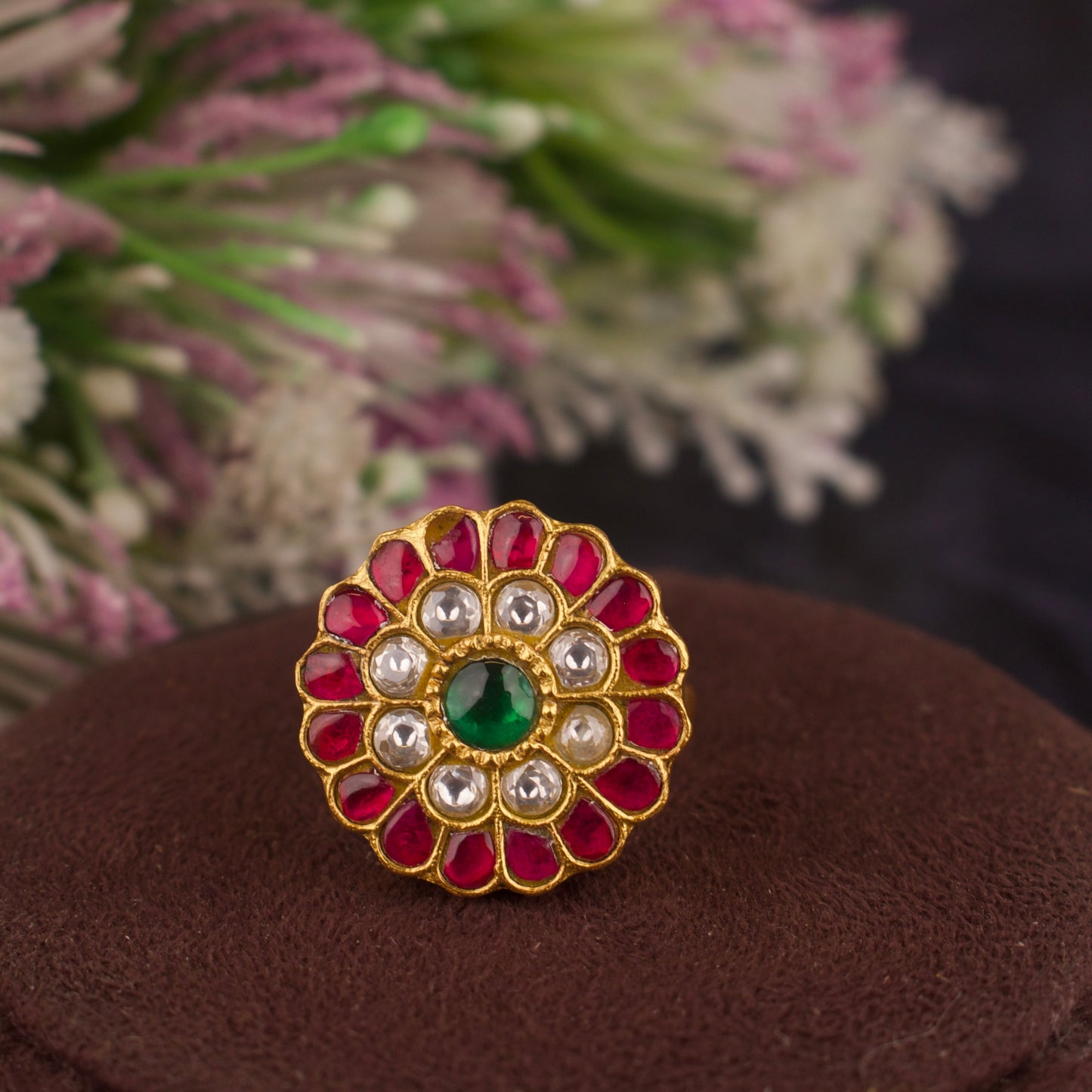 Classic Jadau Kundan Finger Ring - DULHAN JEWELS