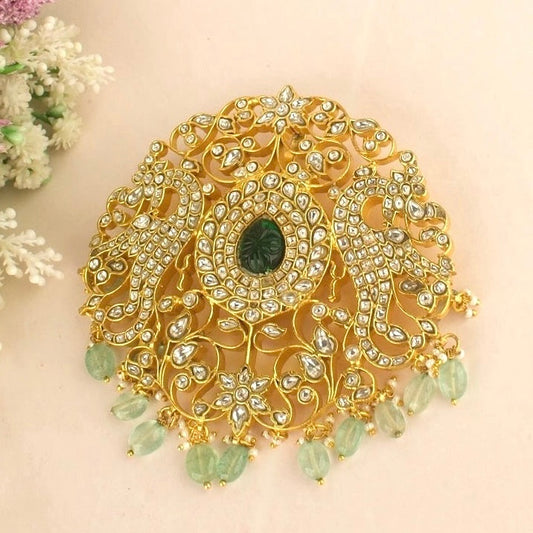 Bridal Gold Style Floral Design Jadau Kundan Locket