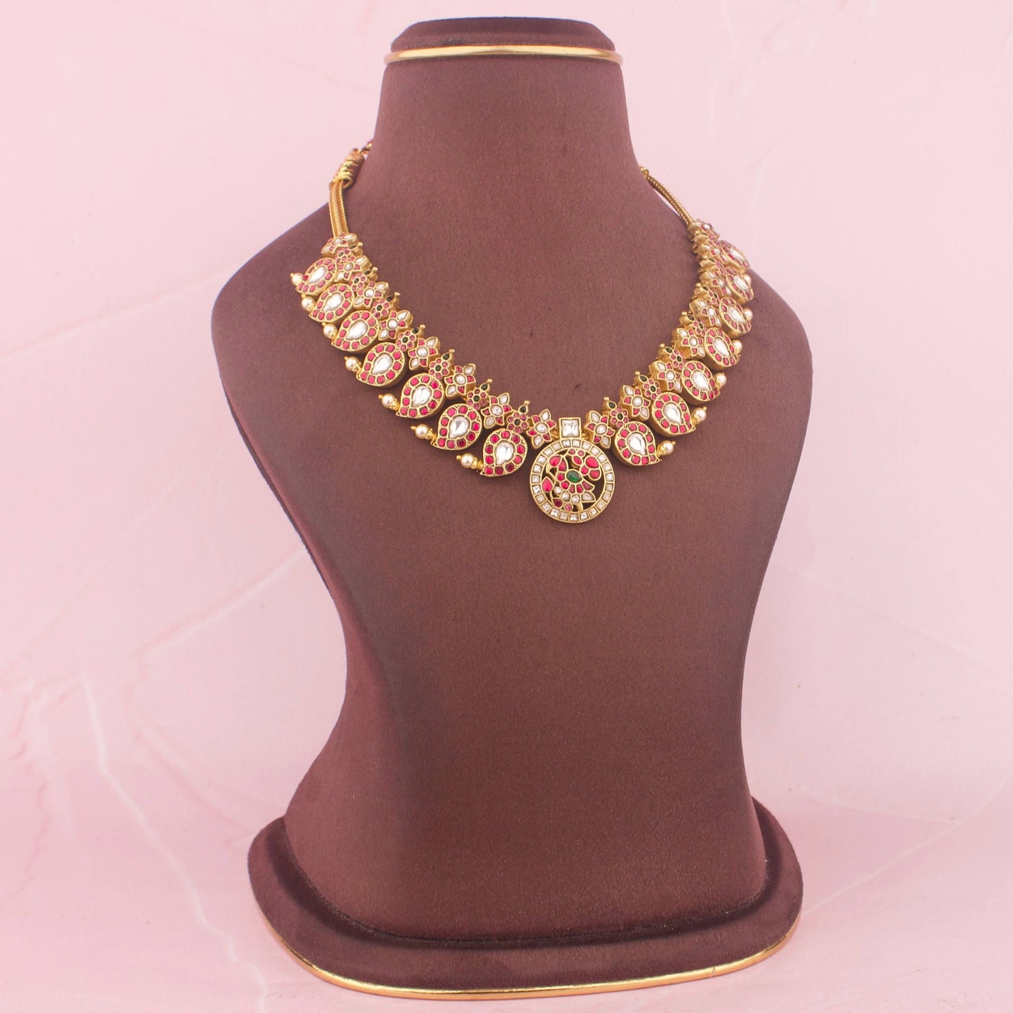 Elegant Jadau Kundan Short Mango Haram