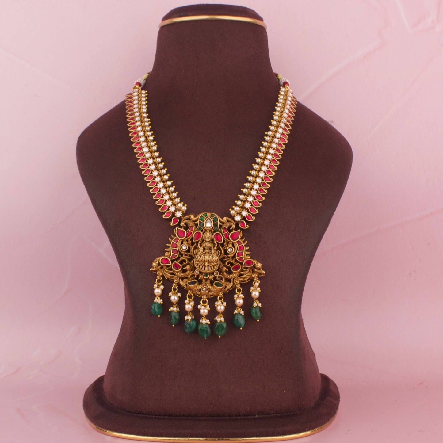 Gold Inspired Antique Gold Jadau Kundan Necklace