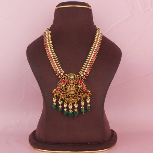 Gold Inspired Antique Gold Jadau Kundan Necklace