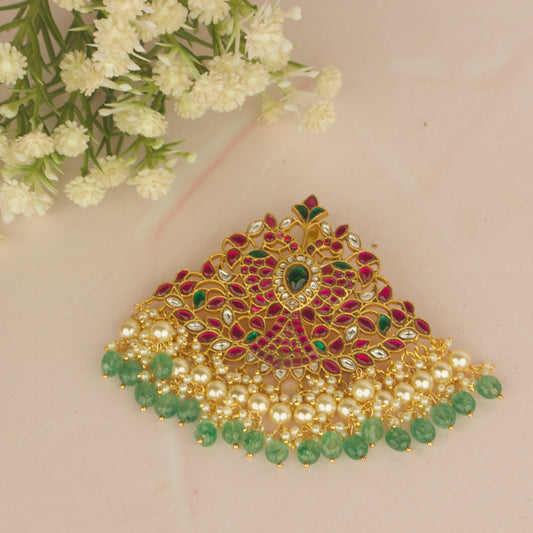 Majestic Lotus Bloom Jadau Kundan Pendant