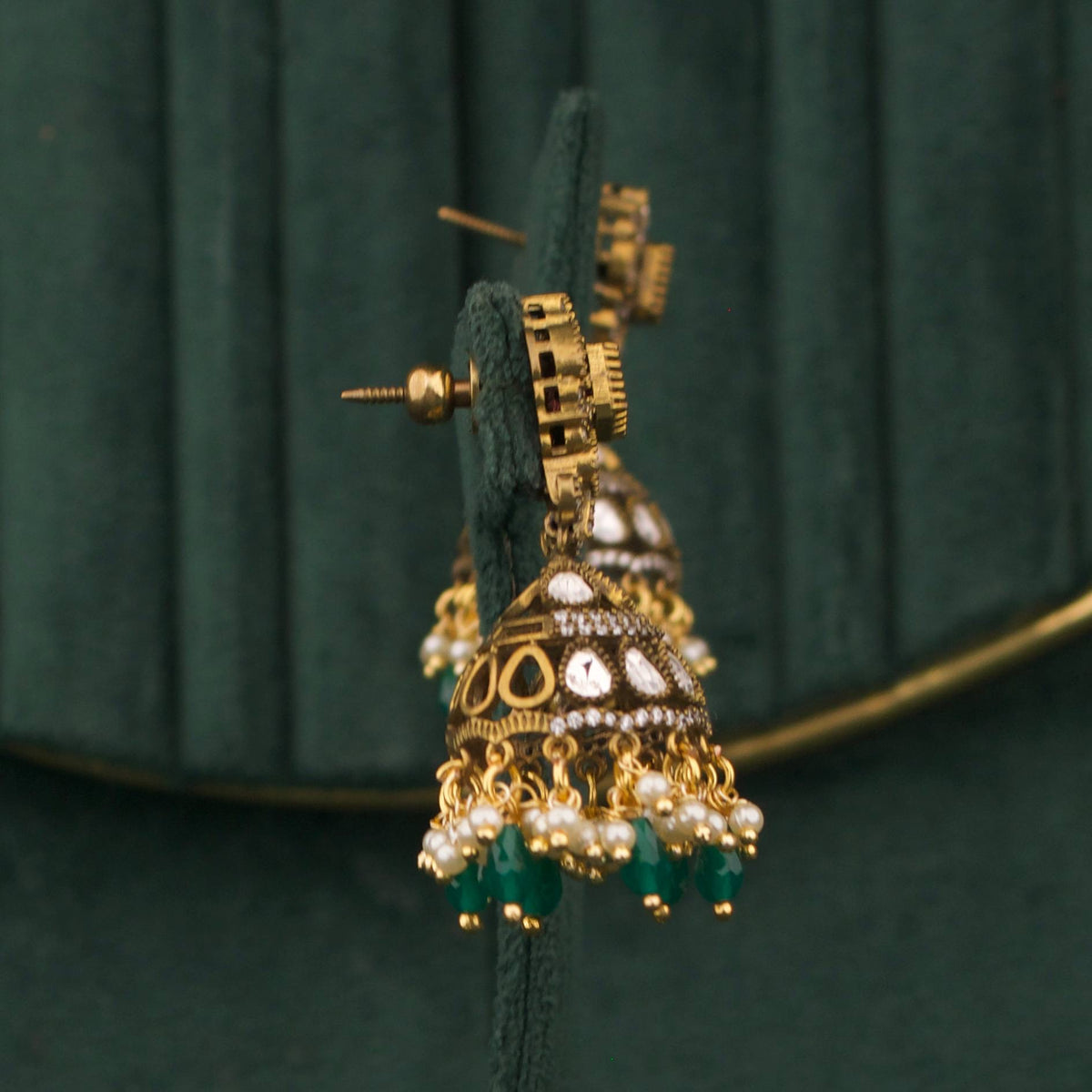 Stylish Victorian Jhumka Earrings With Hangings