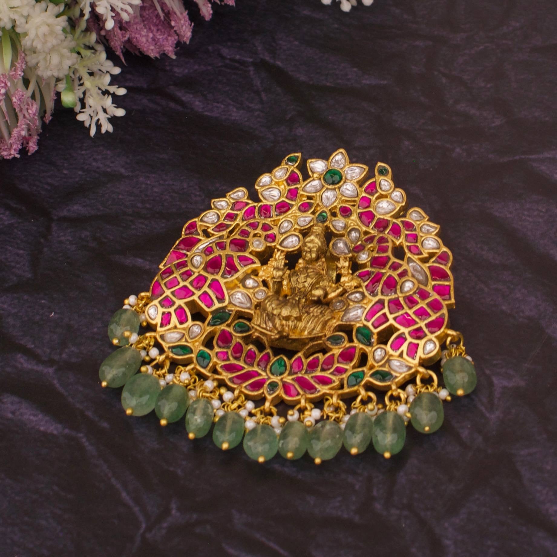 Divine Laxmi Devi Statement Jadau Kundan Locket