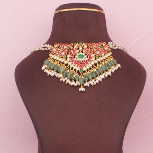 Unique Jadau Kundan Choker With Guttapusalu Hangings