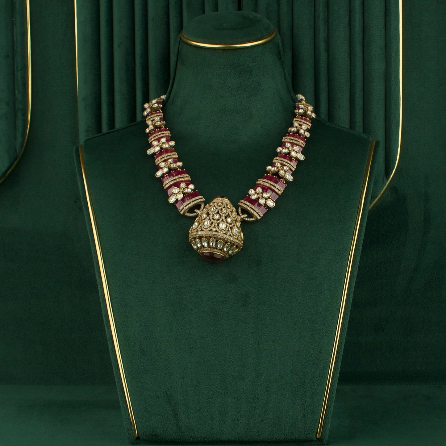 Diamond Victorian Kanti Necklace Set