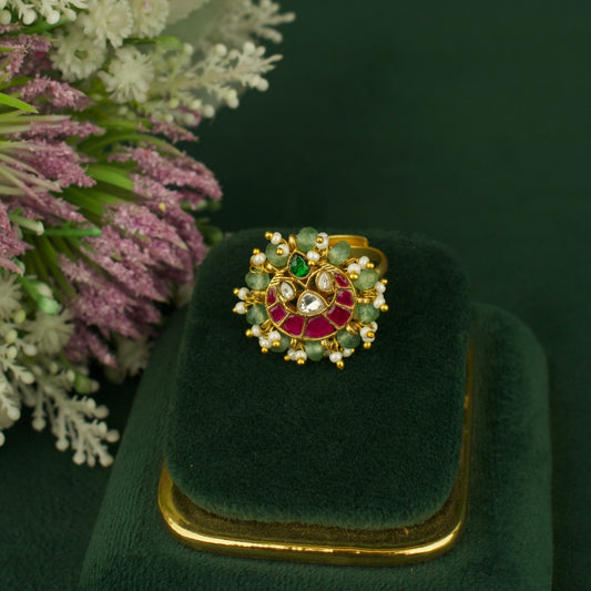 Opulent Jadau Kundan Finge Ring