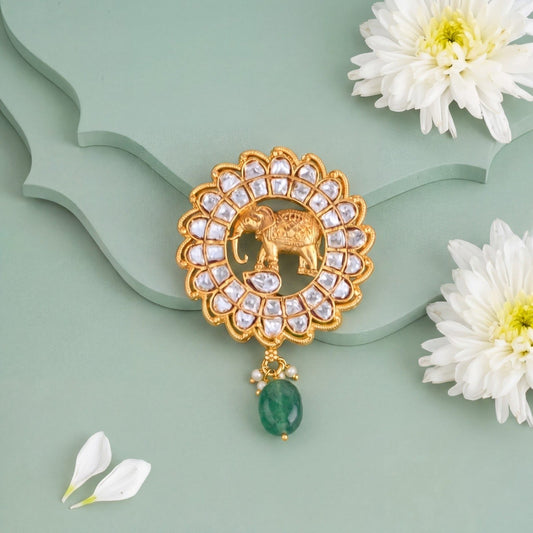 Mini Moissanite Locket With Elephant Design - Premium Indian Ethnic Jewelry | Dulhan Jewels