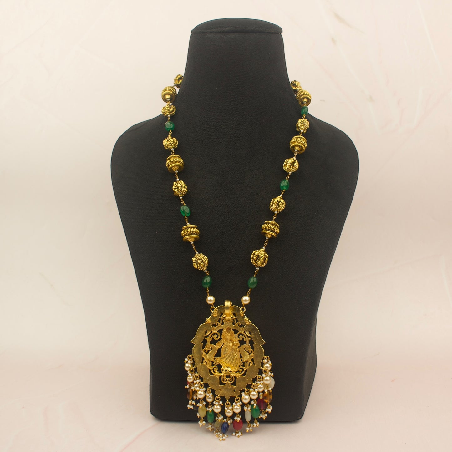 Divine Radhe Krishna Jadau Kundan Beads Mala