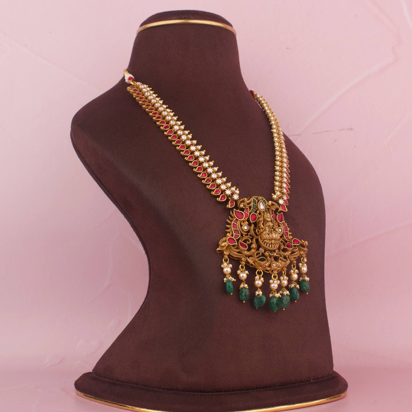 Gold Inspired Antique Gold Jadau Kundan Necklace