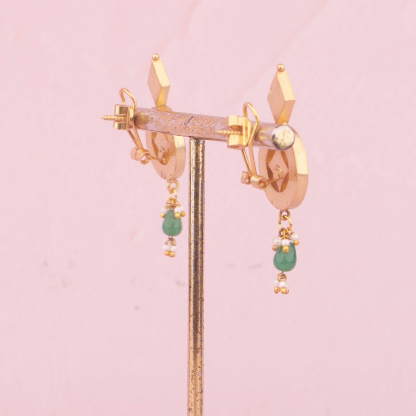 View 9 of Bridal Jadau Kundan Long Bottumala With Matching Earrings - Authentic Bridal Collection | Dulhan Jewels