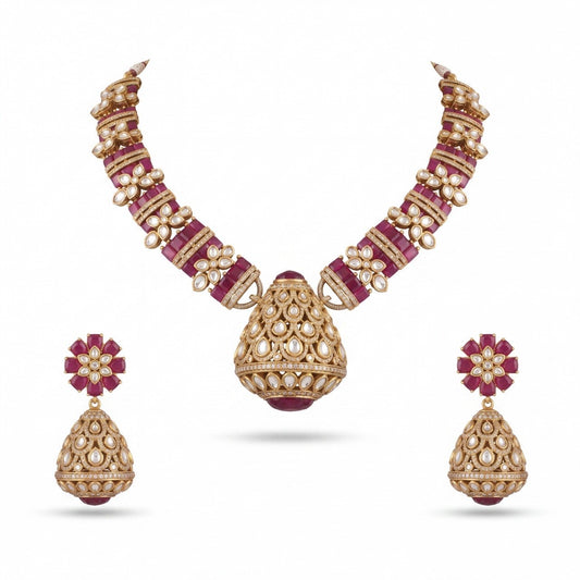 Diamond Victorian Kanti Necklace Set