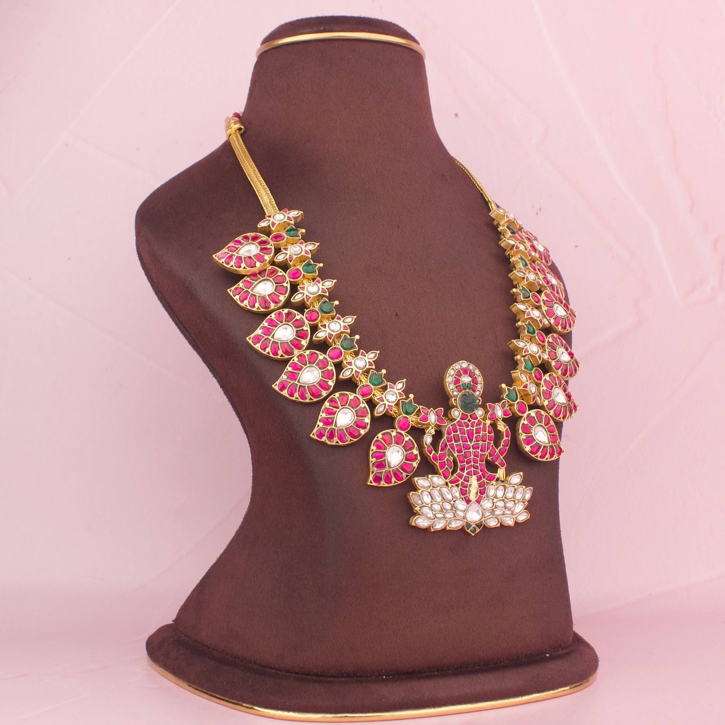 Lakshmi Devi Design Jadau Kundan Mango Short Necklace