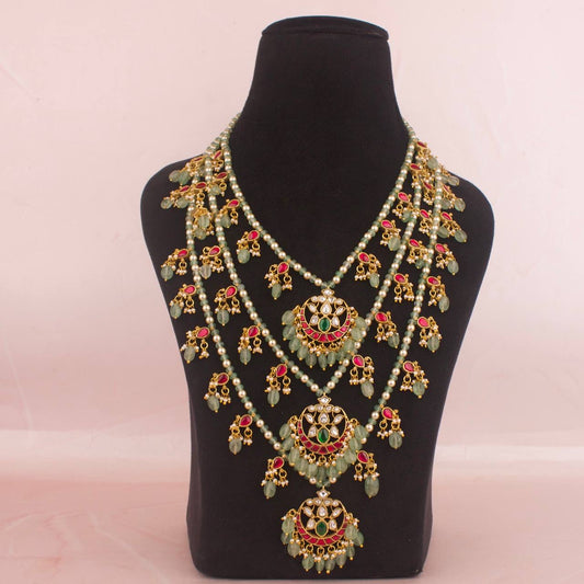 Bridal Wear Jadau Kundan 3 Lada / Layered Haram