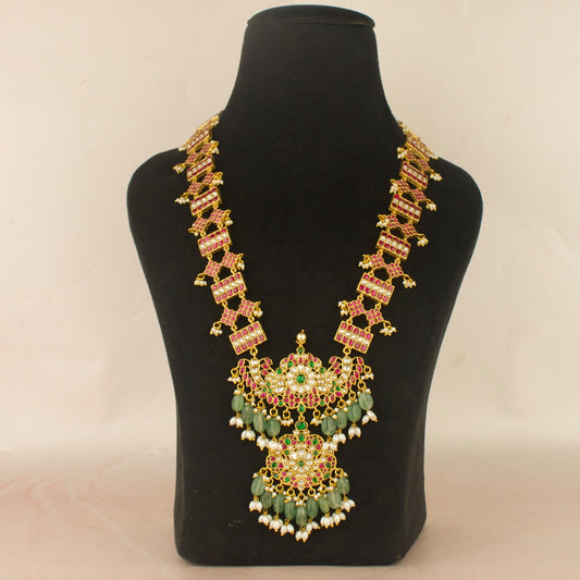 Royal Elegance  Floral Design Jadau Kundan Haram