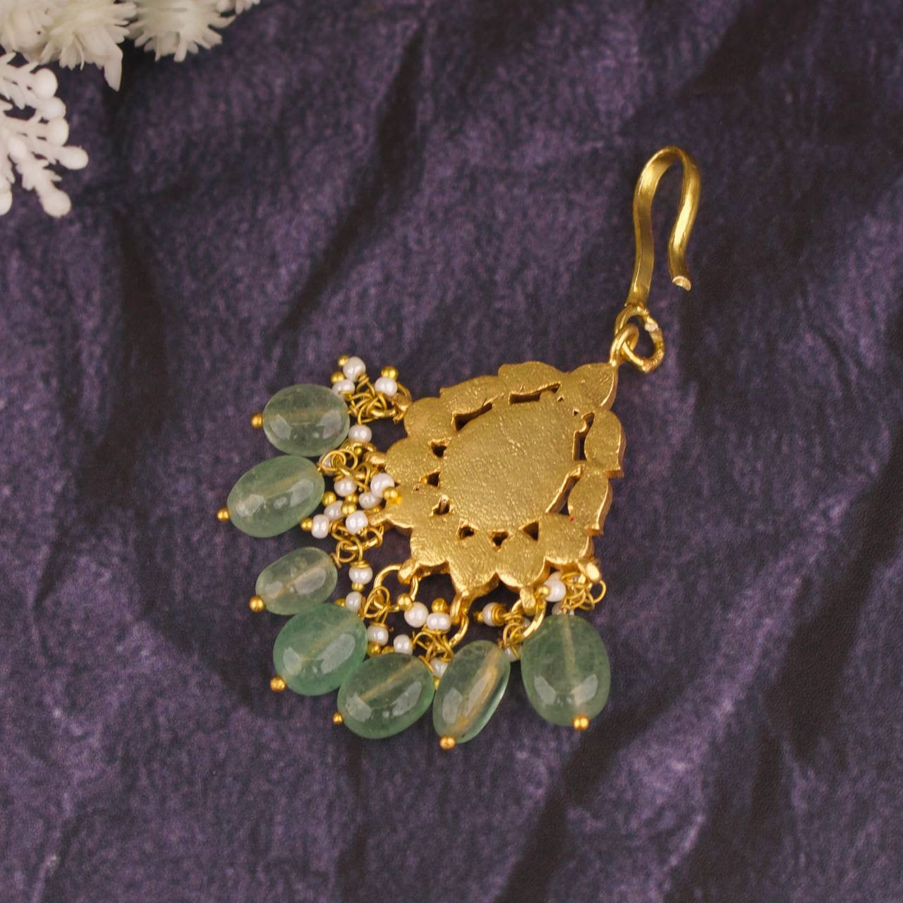 Sleek Jadau Kundan Multi Coloured Maangtika