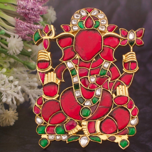 Royal Jadau Kundan Ganesh pendant / Stand