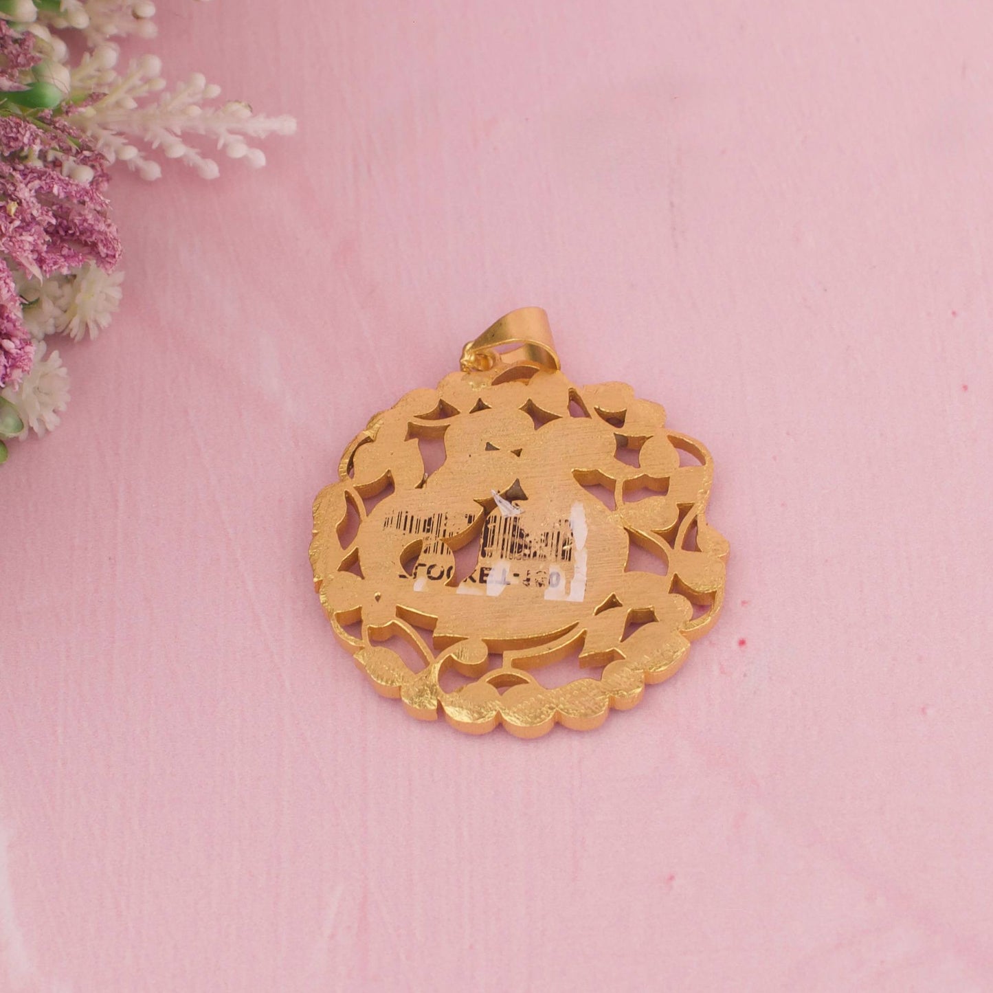 Elegant Peacock Design Jadau Kundan Locket  in Gold Style