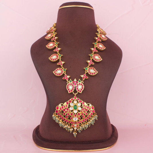 Sleek Jadau Kundan Reversible 2 in 1 Mango Necklace