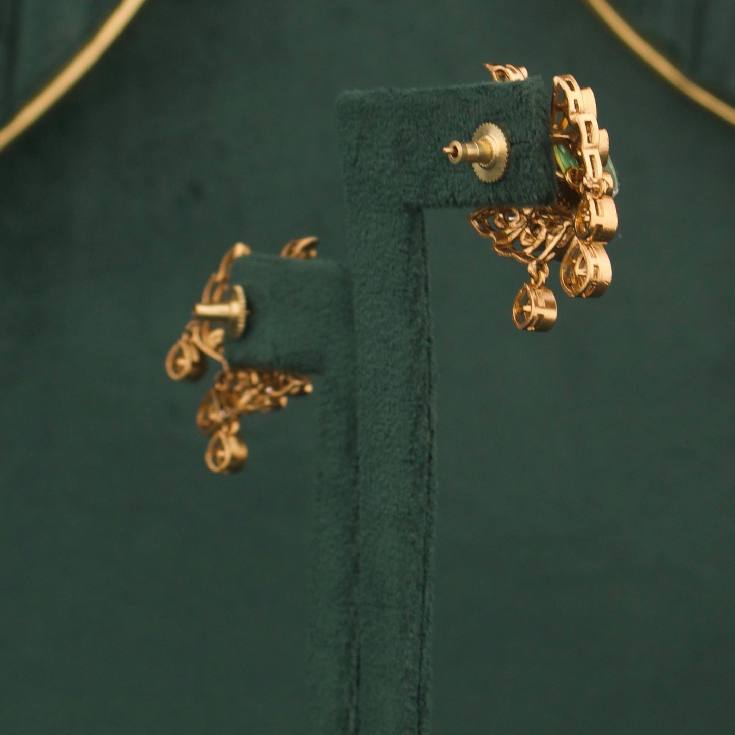 Royal Victorian Peacock Pendant And Earring Set