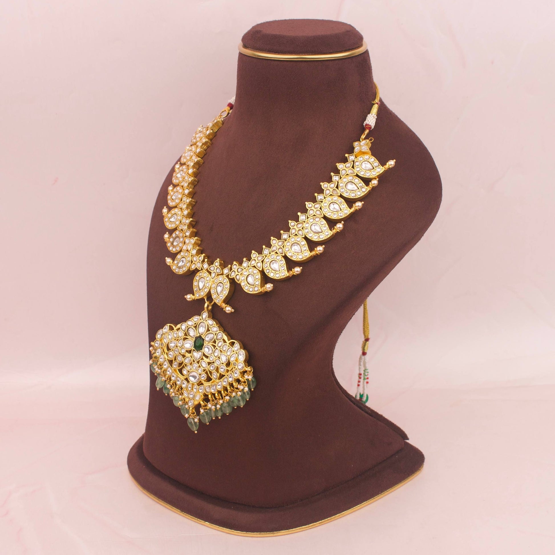 Gold Inspired Jadau Kundan Reversible 2 In 1 Mango Necklace