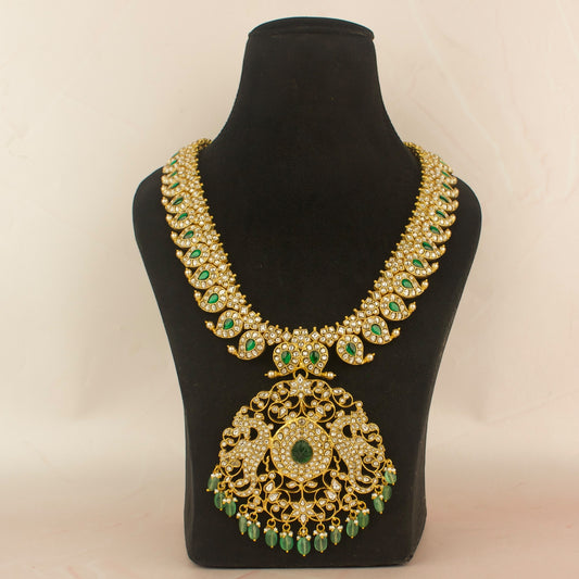 Grand Bridal Jadau Kundan Detachable Locket Mango Mala