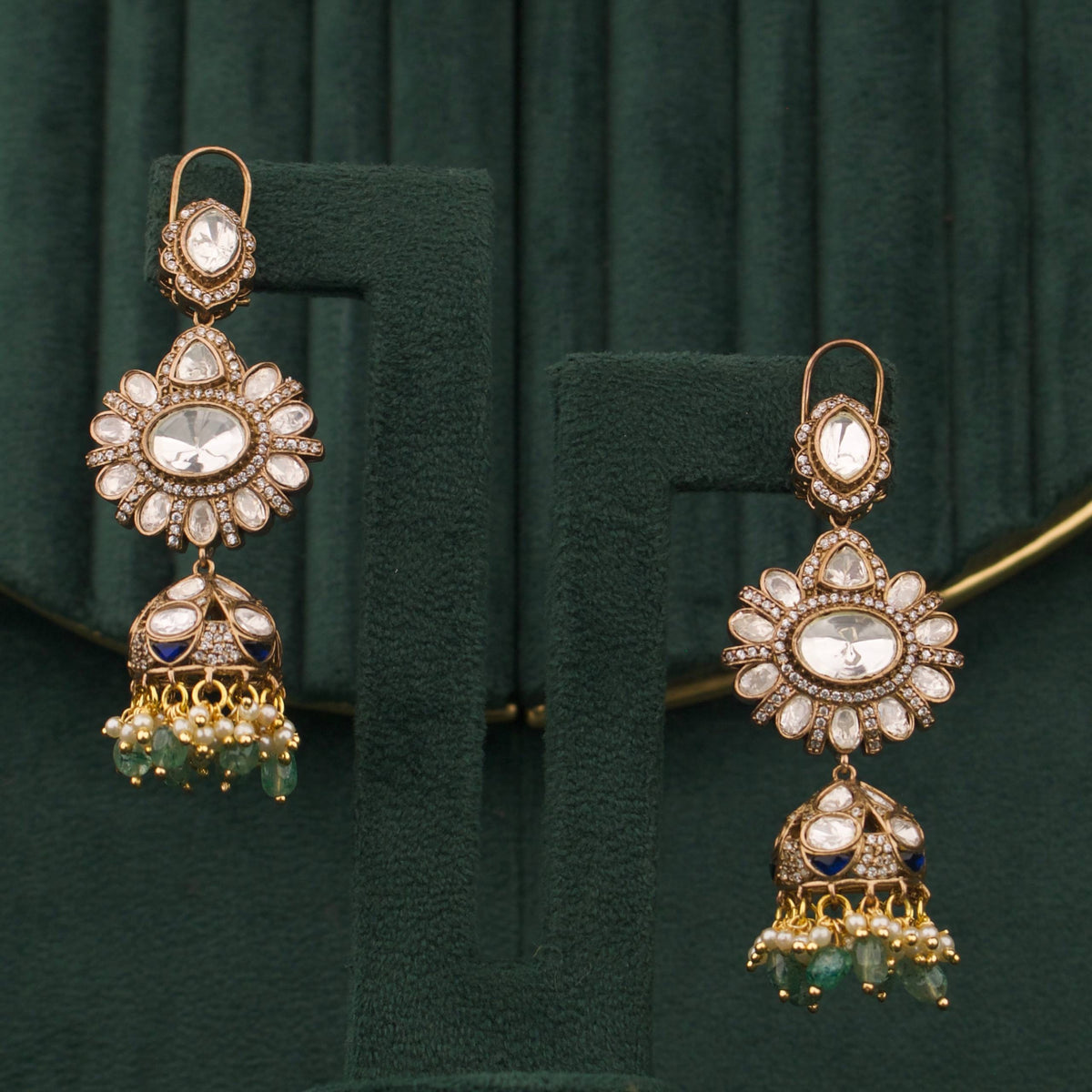 Opulent Polki Kundan Hanging Earrings