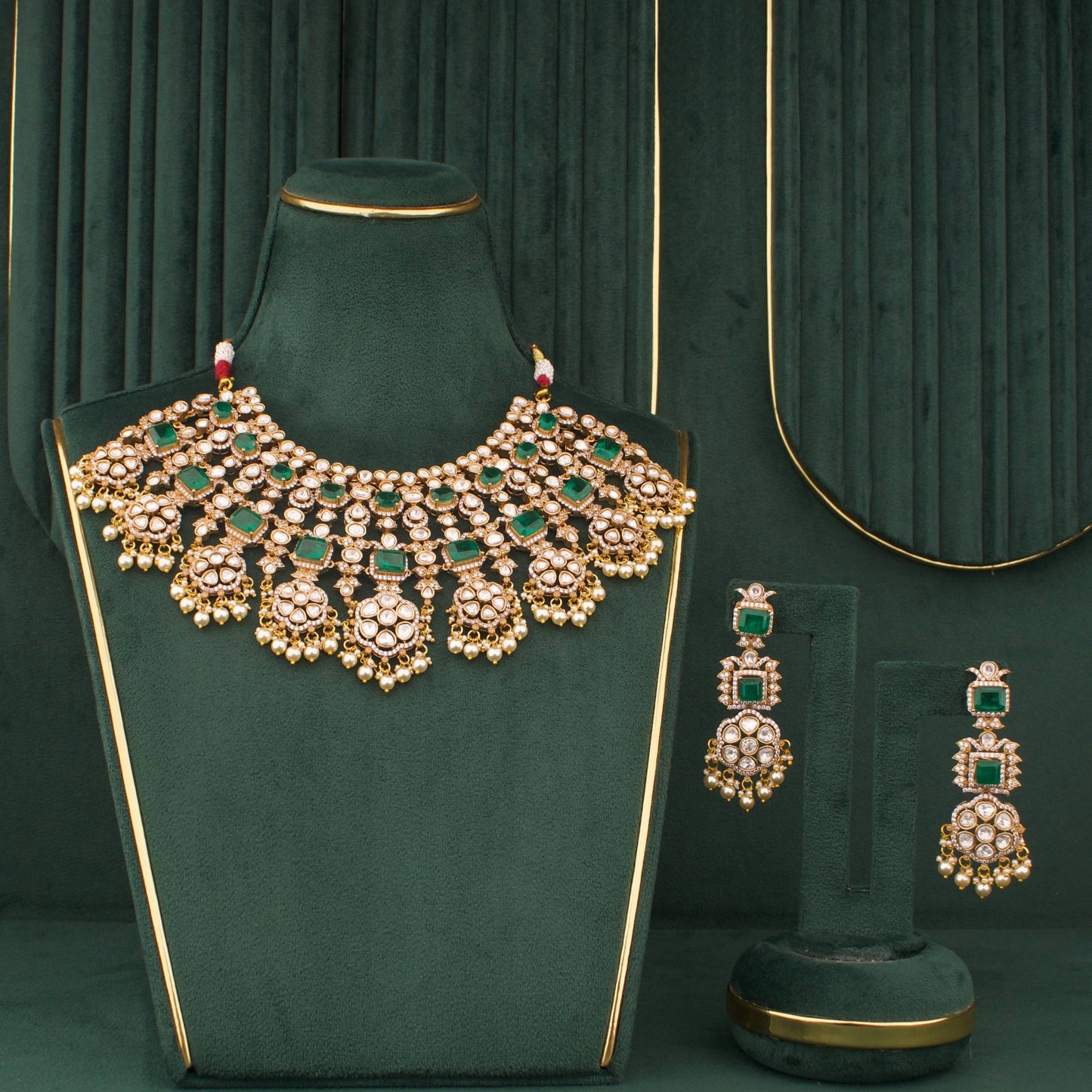 Bridal Victorian Choker Necklace Set with Earrings