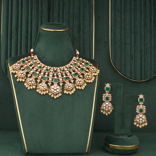 Premium Bridal Victorian Choker Necklace Set with Earrings for traditional weddings