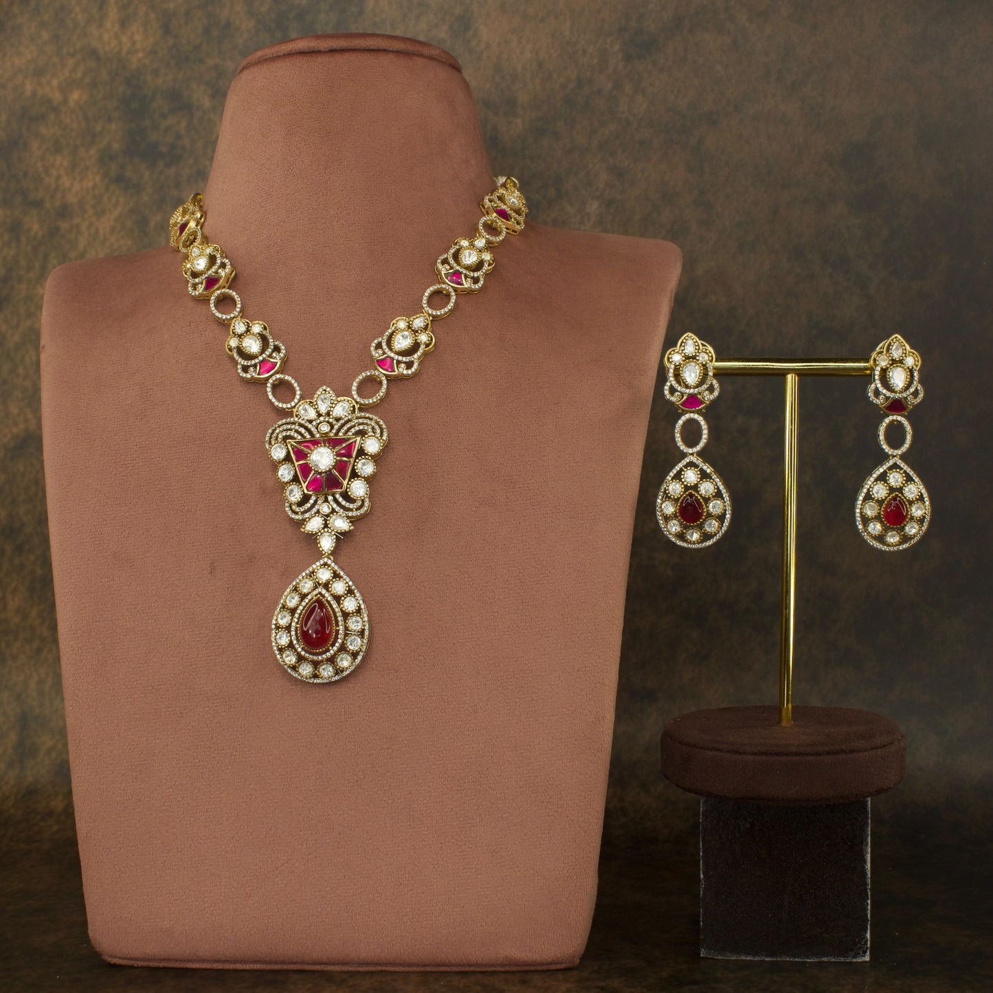 Fusion Victorian Polki Necklace Set