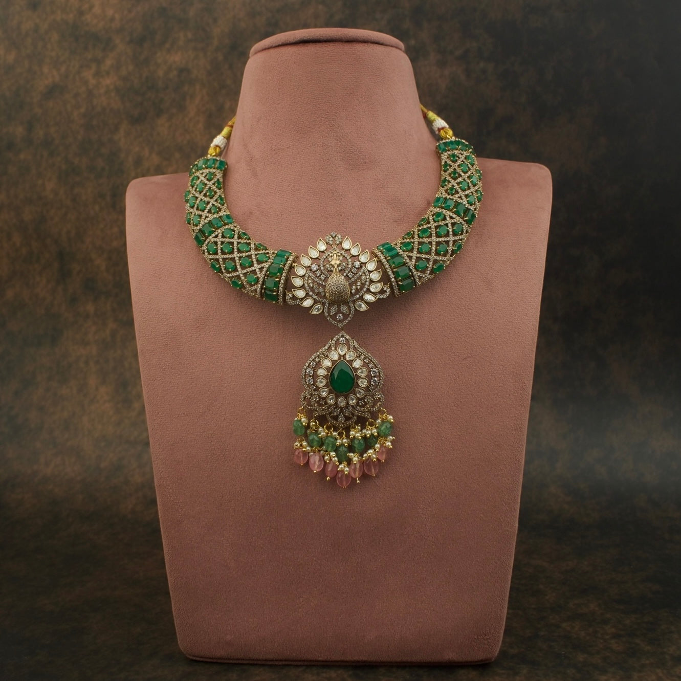 Majestic Fusion Victorian necklace Set with Gemstone Accents