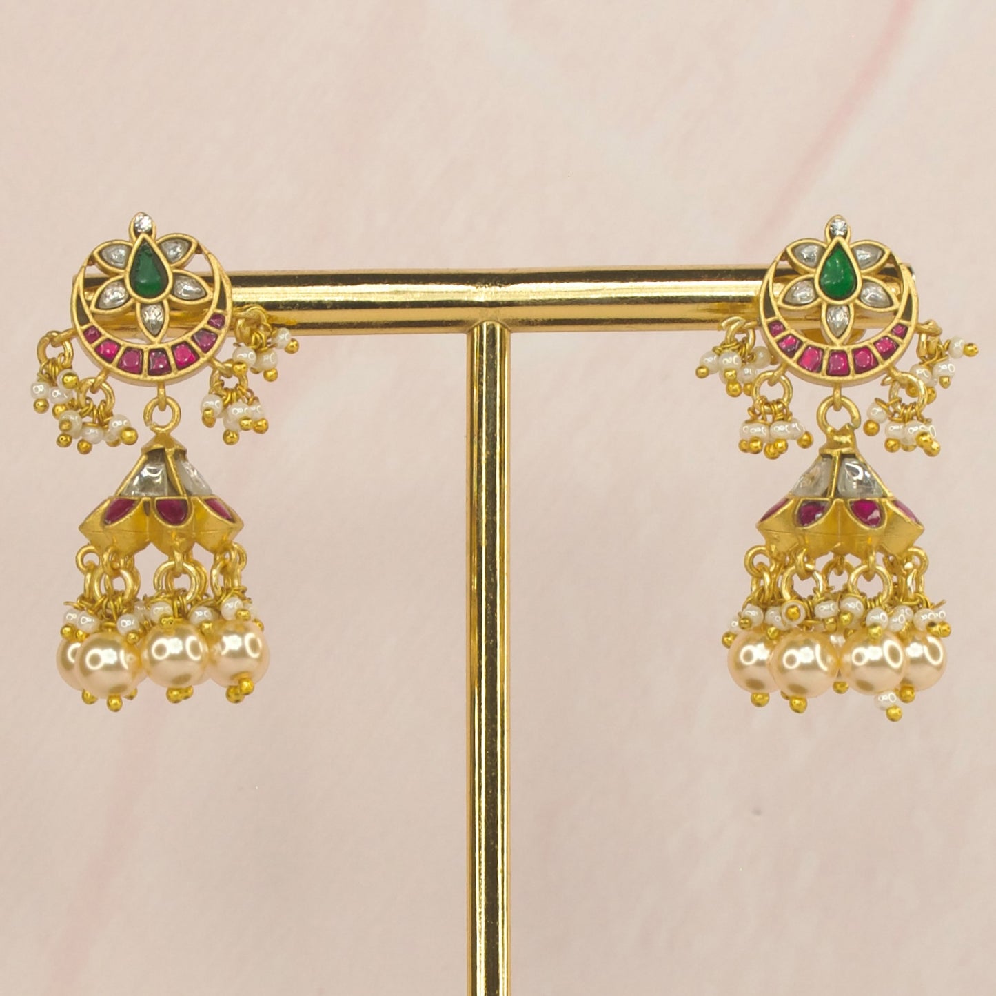 Kundan studded jadau kundan jhumki