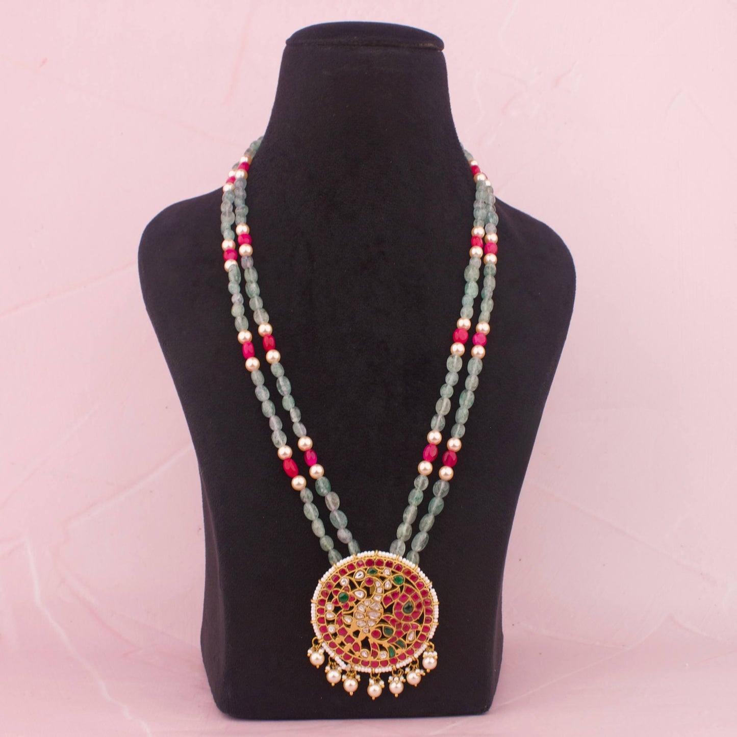 Unique Jadau Kundan Beads & Pearl Mala - Premium Indian Ethnic Jewelry | Dulhan Jewels