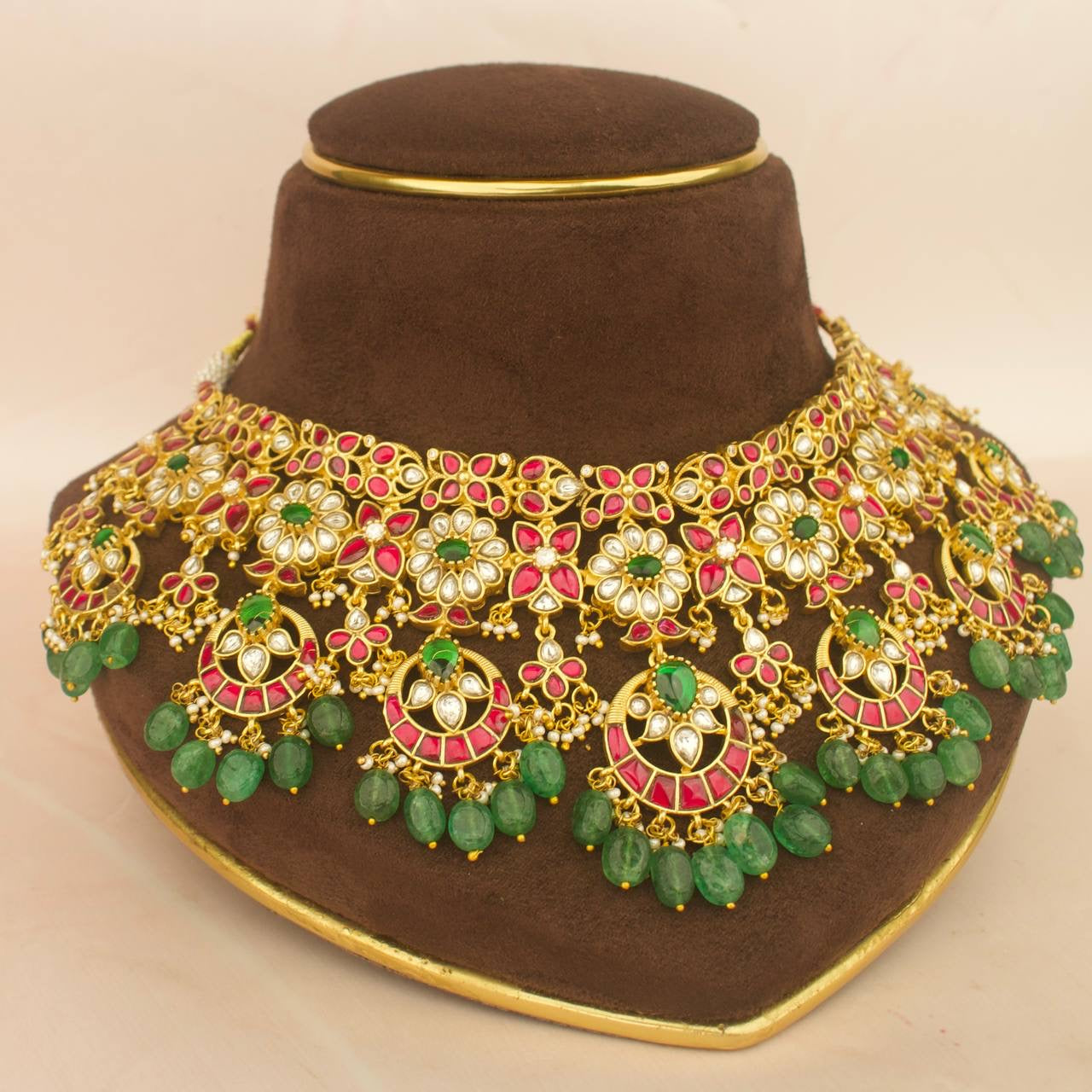 Bridal Jadau Kundan Choker Set With Matching Earrings & Maangtika