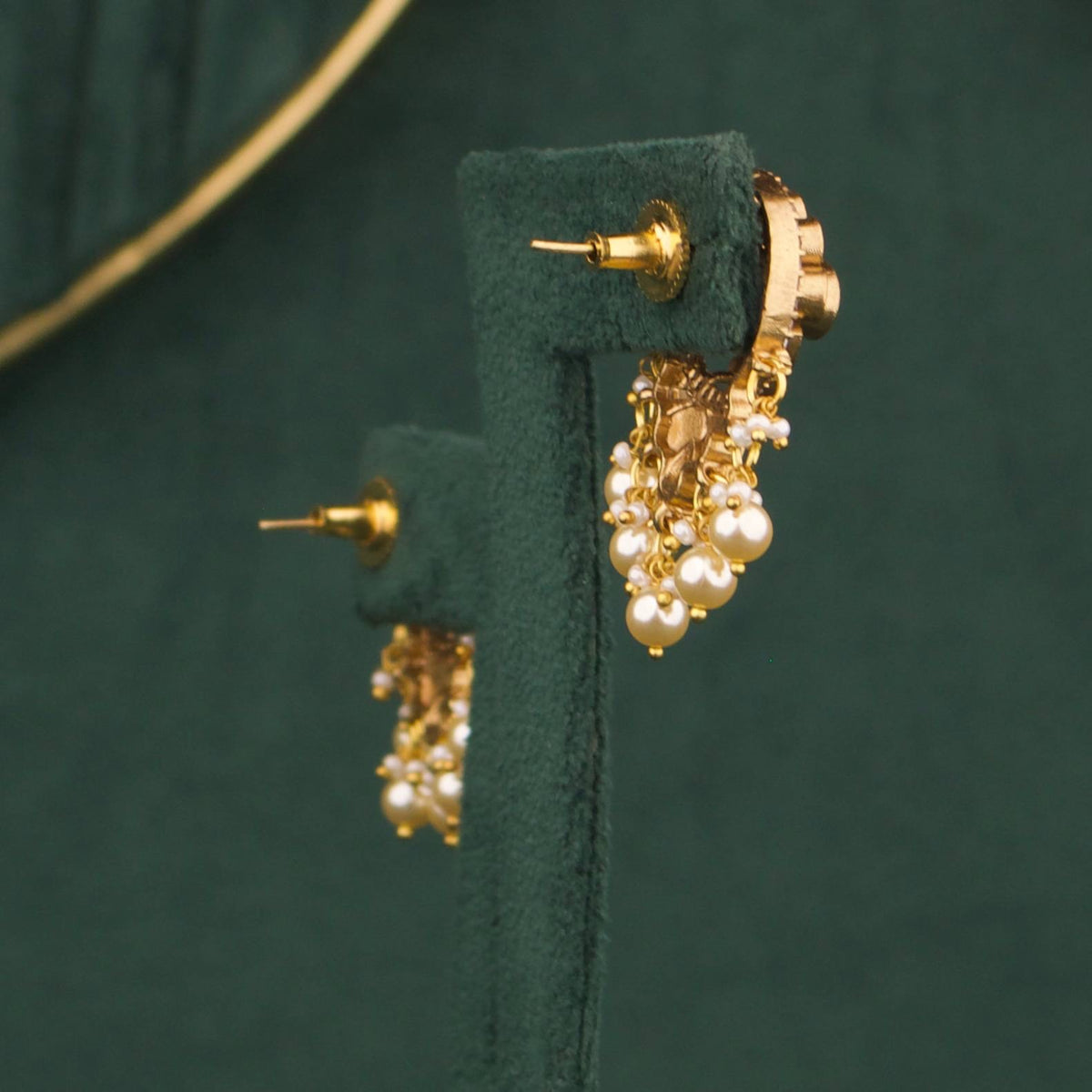 Victorian Stud Earrings With Pearl Drops