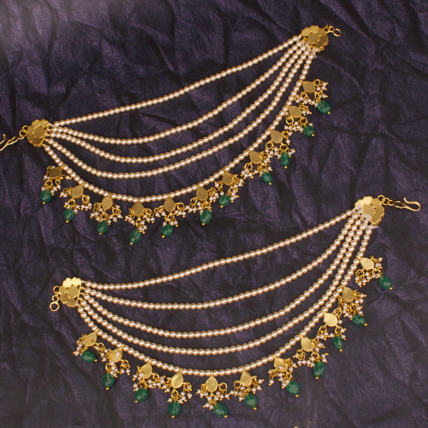 Bridal Jadau Kundan Champasaralu In Swarovski Pearl