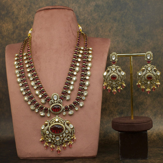 Opulent Radiance: Victorian Necklace Set with Earrings with High quality Victorian finish