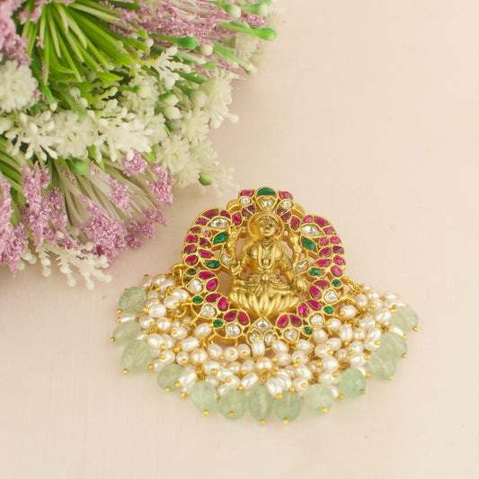Opulent Jadau Kundan Laxmi Devi Design With Swarovski Hangings