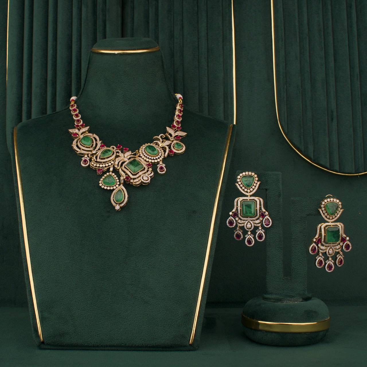 Modern Victorian Necklace Set With Matching Earrings