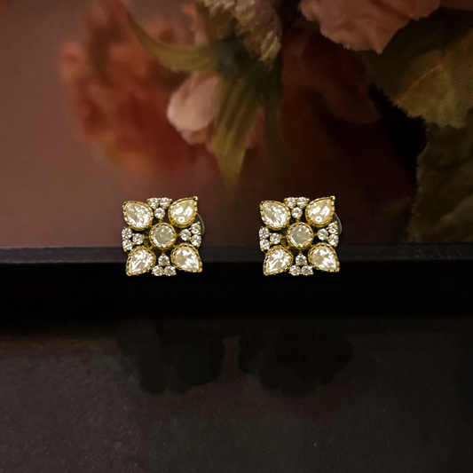 Victorian Diamond look Stud earrings. This Victorian Jewellery is available in White, Mint, Red,Green & Purple colour variants. 