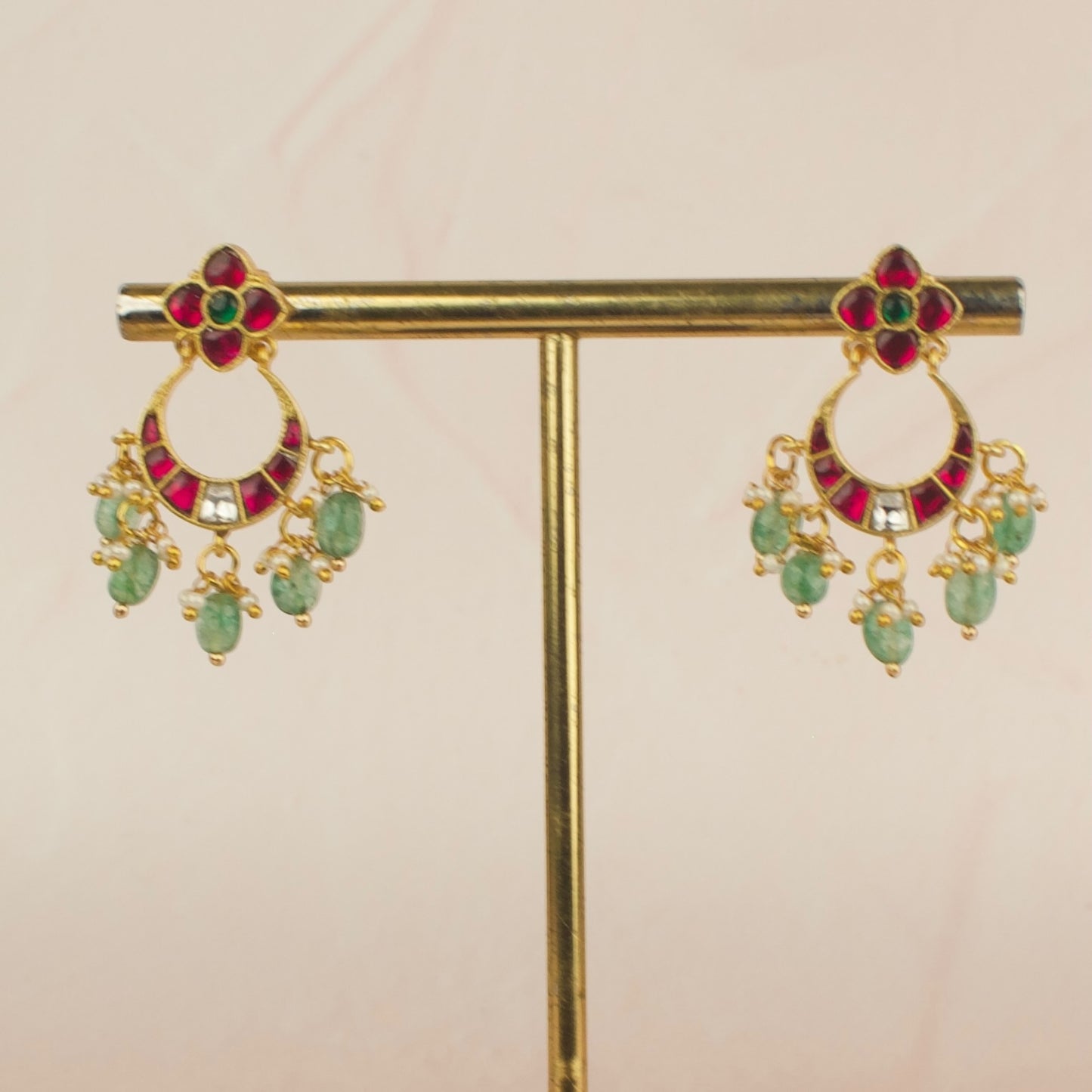 Delicate Jadau Kundan Chandbali Earring