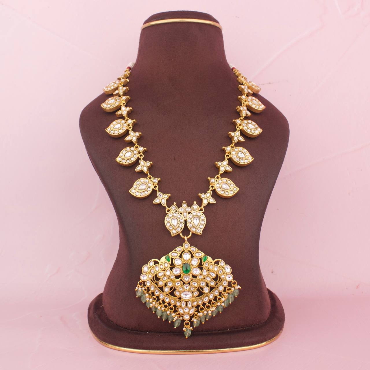 Sleek Jadau Kundan Reversible 2 in 1 Mango Necklace - Alternate View 2